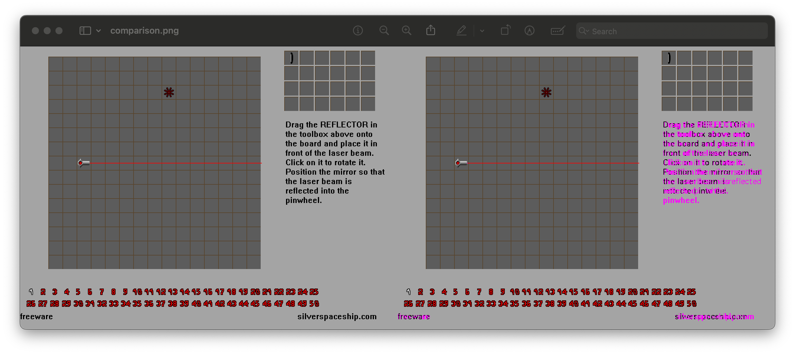 Font comparison between original and recompiled