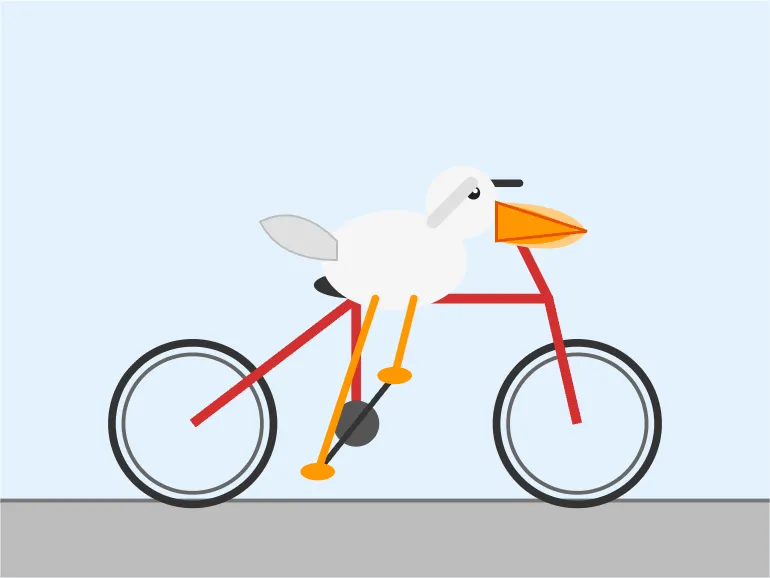 Pelican riding a bicycle as drawn by Q3_K_S