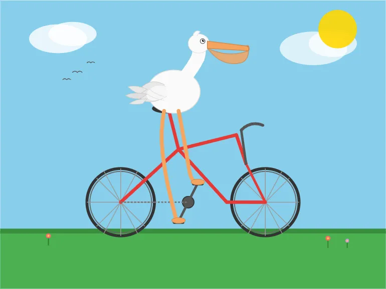 Pelican riding a bicycle as drawn by Q4_0