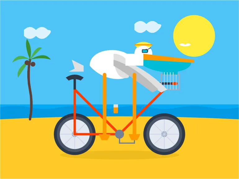Pelican riding a bicycle as drawn by UD-Q2_K_XL