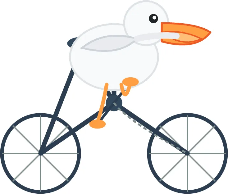 Pelican riding a bicycle as drawn by UD-Q3_K_XL