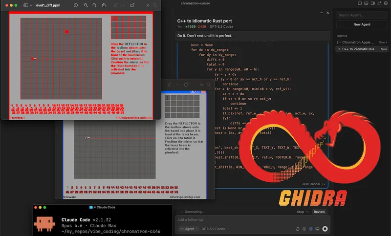 Reviving a 20-year-old puzzle game Chromatron with Ghidra and AI
