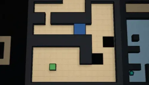 Animated MazeBench box-pushing puzzle playback