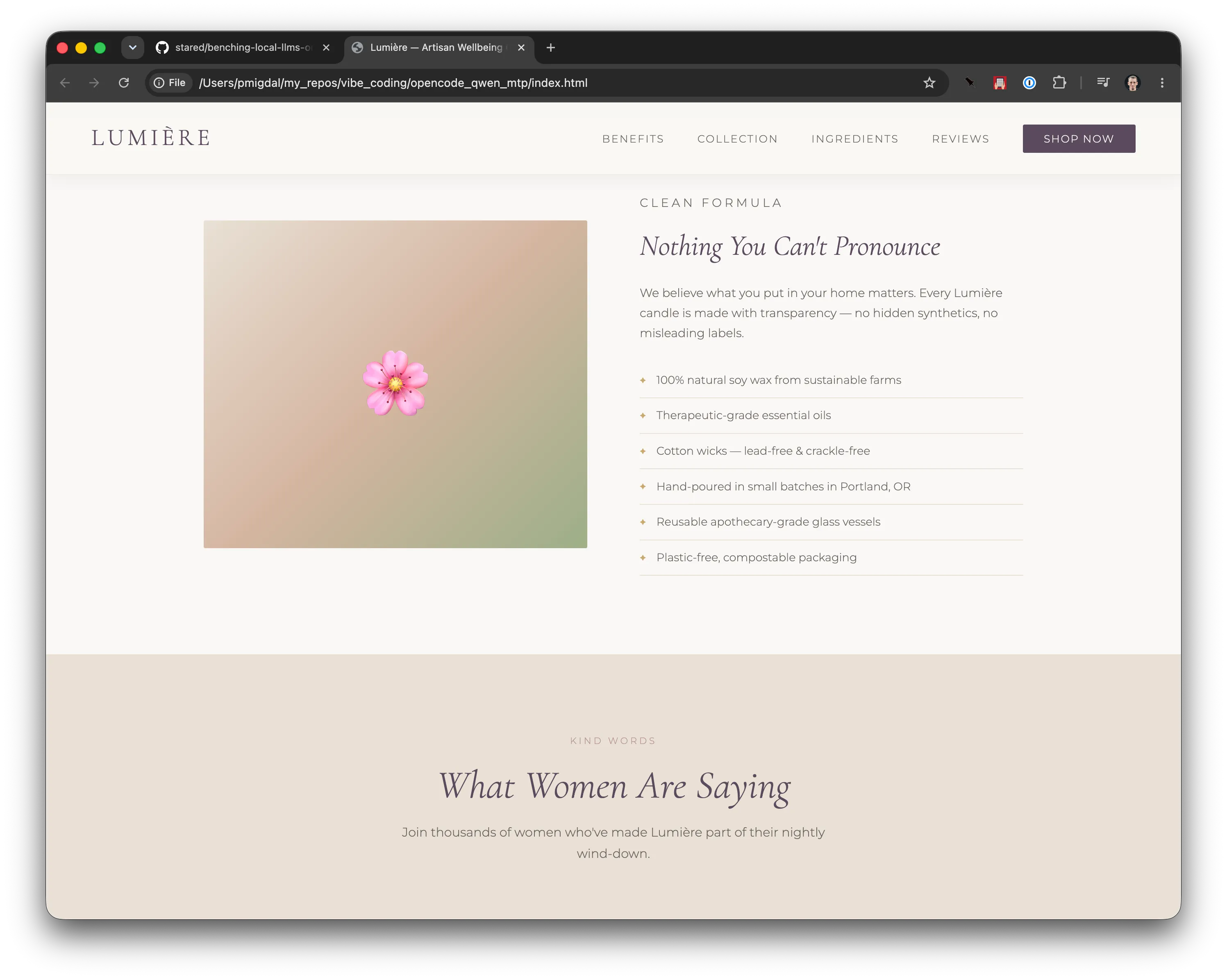 A landing page by Qwen3.6 27B