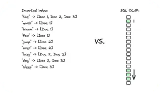 Full-text search X times faster: Inverted index vs. SQL OLAP